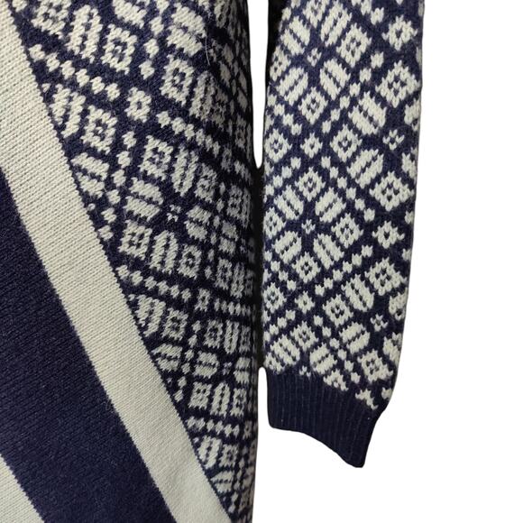 Cupcakes and Cashmere Sz XS Navy Blue Grey Waterfall Sweater Nordic Wool Blend - Picture 5 of 7